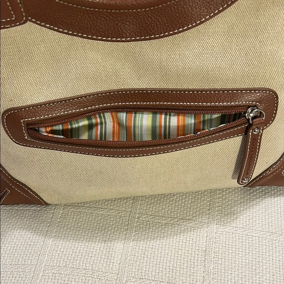STONE MOUNTAIN Canvas/Leather Women's Shoulder Bag - Picture 3 of 13